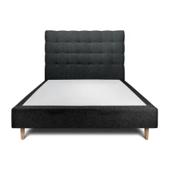 Lit avec tête de lit capitonnée et sommier tapissier - Lit en bois massif>Sommeil De Plomb Hot