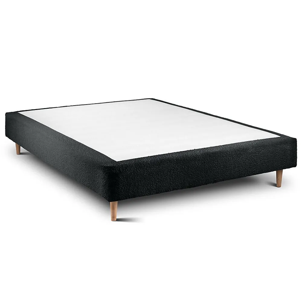 Lit avec tête de lit capitonnée et sommier tapissier - Lit en bois massif>Sommeil De Plomb Hot