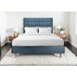 Lit avec tête de lit capitonnée et sommier tapissier - Lit en bois massif>Sommeil De Plomb Hot