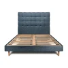 Lit avec tête de lit capitonnée et sommier kit - Lit en bois massif>Sommeil De Plomb Outlet