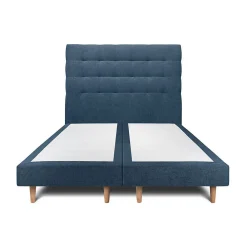 Lit avec tête de lit capitonnée tissu et sommier tapissier - Lit en bois massif>Sommeil De Plomb Online