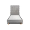 Lit avec tête de lit capitonnée et sommier tapissier - Lit en bois massif>Sommeil De Plomb