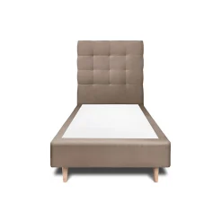 Lit avec tête de lit capitonnée velours et sommier - Lit en bois massif>Sommeil De Plomb Hot