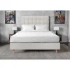 Sommeil De Plomb Lit avec tête de lit capitonnée velours et sommier - Lit en bois massif* Lit Double