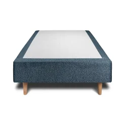 Lit avec tête de lit capitonnée et sommier tapissier - Lit en bois massif><noscript><img width=