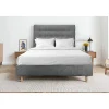 Sommeil De Plomb Lit avec tête de lit capitonnée tissu et sommier tapissier - Lit en bois massif* Lit Simple