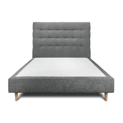 Sommeil De Plomb Lit avec tête de lit capitonnée tissu et sommier tapissier - Lit en bois massif* Lit Simple