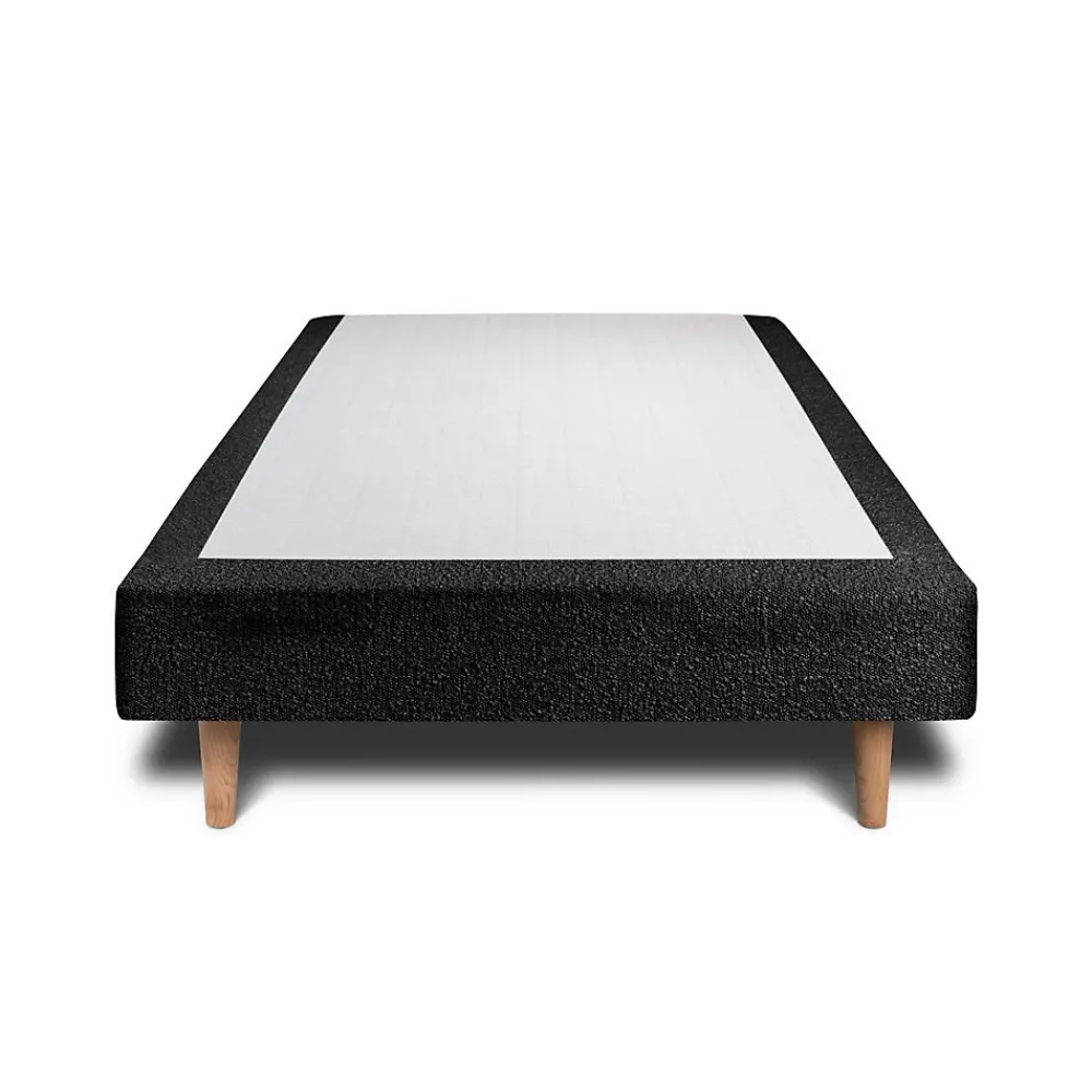 Lit avec tête de lit capitonnée et sommier tapissier - Lit en bois massif>Sommeil De Plomb Discount