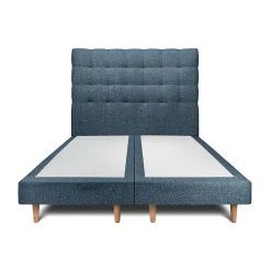 Lit avec tête de lit capitonnée et sommier tapissier - Lit en bois massif>Sommeil De Plomb Online