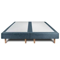 Lit avec tête de lit capitonnée et sommier tapissier - Lit en bois massif><noscript><img width=