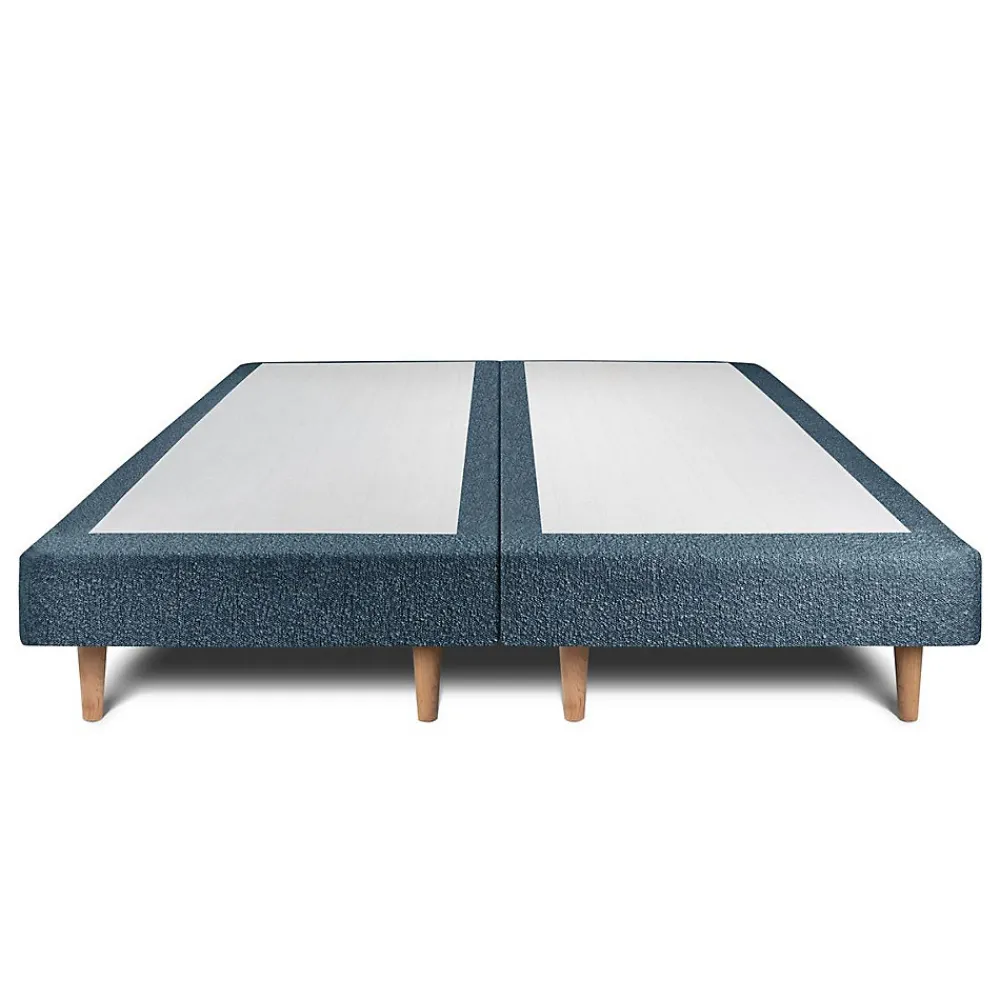 Lit avec tête de lit capitonnée et sommier tapissier - Lit en bois massif>Sommeil De Plomb Online