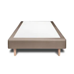 Sommeil De Plomb Lit avec tête de lit capitonnée velours et sommier - Lit en bois massif* Lit Simple