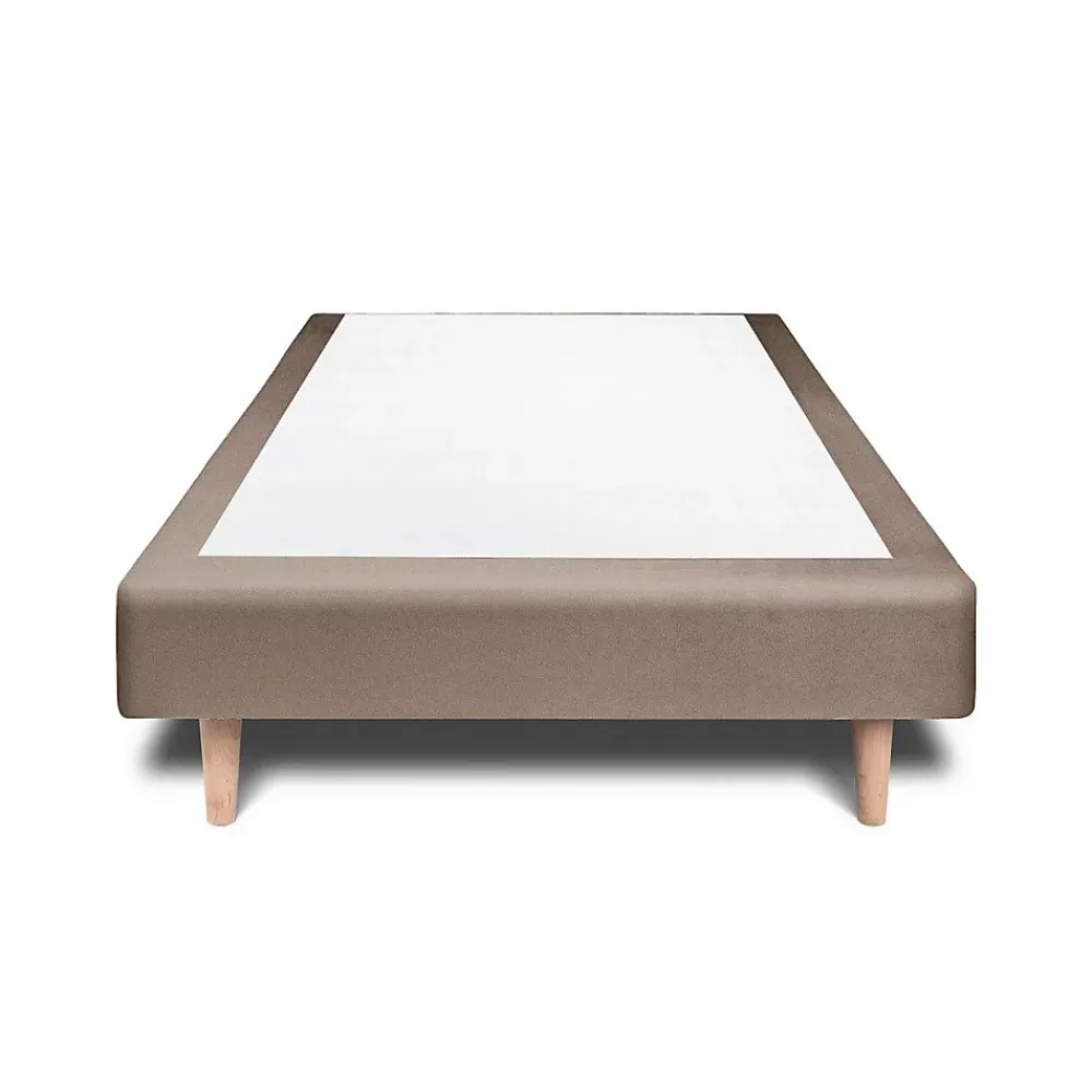 Sommeil De Plomb Lit avec tête de lit capitonnée velours et sommier - Lit en bois massif* Lit Simple