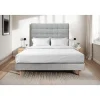 Sommeil De Plomb Lit avec tête de lit capitonnée et sommier kit - Lit en bois massif* Lit Simple