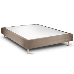 Sommeil De Plomb Lit avec tête de lit capitonnée velours et sommier - Lit en bois massif* Lit Simple