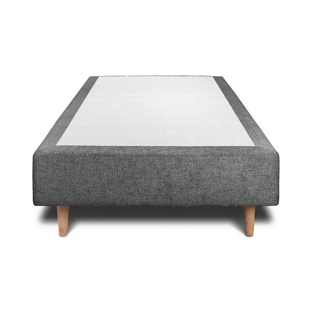 Sommeil De Plomb Lit avec tête de lit capitonnée tissu et sommier tapissier - Lit en bois massif* Lit Simple