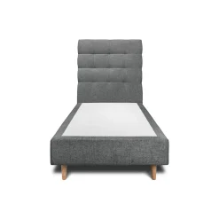 Sommeil De Plomb Lit avec tête de lit capitonnée tissu et sommier tapissier - Lit en bois massif* Lit Simple