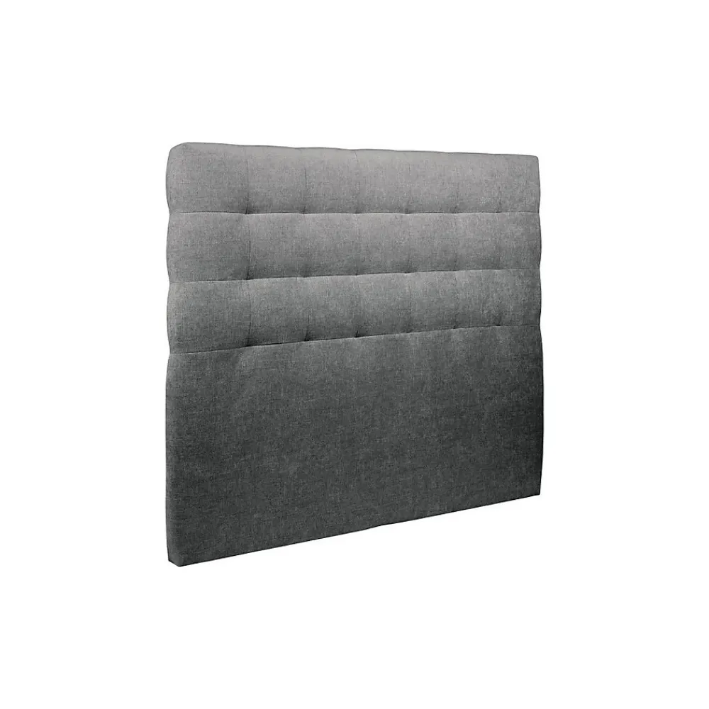 Lit avec tête de lit capitonnée tissu et sommier tapissier - Lit en bois massif>Sommeil De Plomb Outlet