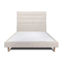 Sommeil De Plomb Lit avec tête de lit capitonnée tissu et sommier tapissier - Lit en bois massif* Lit Simple