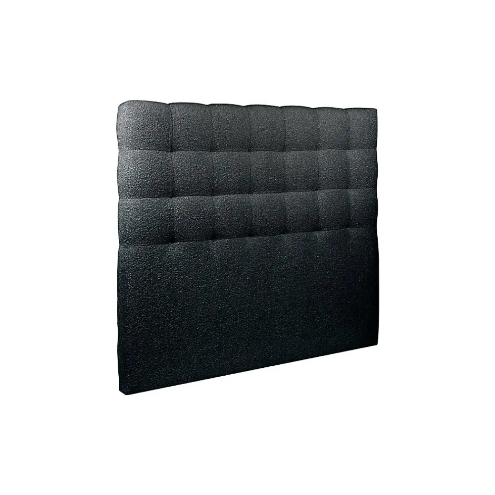 Lit avec tête de lit capitonnée et sommier kit - Lit en bois massif>Sommeil De Plomb Discount