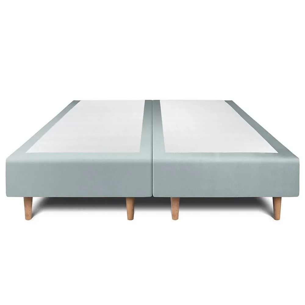 Sommeil De Plomb Lit avec tête de lit capitonnée velours et sommier - Lit en bois massif* Lit Double
