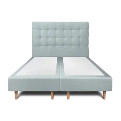 Sommeil De Plomb Lit avec tête de lit capitonnée velours et sommier - Lit en bois massif* Lit Double