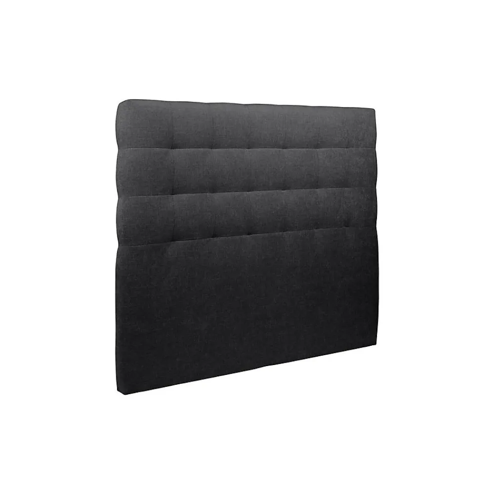 Lit avec tête de lit capitonnée tissu et sommier kit - Lit en bois massif>Sommeil De Plomb Outlet