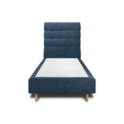 Sommeil De Plomb Lit avec tête de lit capitonnée tissu et sommier tapissier - Lit en bois massif* Lit Simple