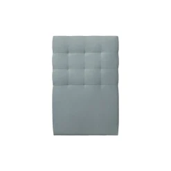 Lit avec tête de lit capitonnée velours et sommier kit - Lit en bois massif><noscript><img width=