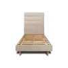 Lit avec tête de lit capitonnée tissu et sommier kit - Lit en bois massif>Sommeil De Plomb Clearance
