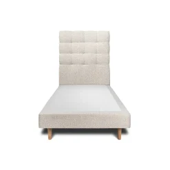 Lit avec tête de lit capitonnée et sommier tapissier - Lit en bois massif>Sommeil De Plomb Outlet