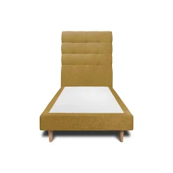 Sommeil De Plomb Lit avec tête de lit capitonnée tissu et sommier tapissier - Lit en bois massif* Lit Simple