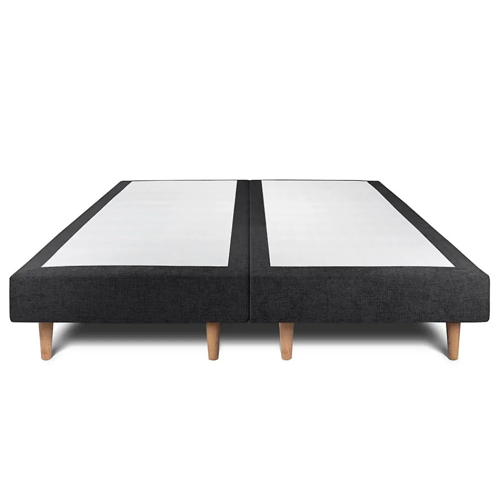 Sommeil De Plomb Lit avec tête de lit capitonnée tissu et sommier tapissier - Lit en bois massif* Lit Double