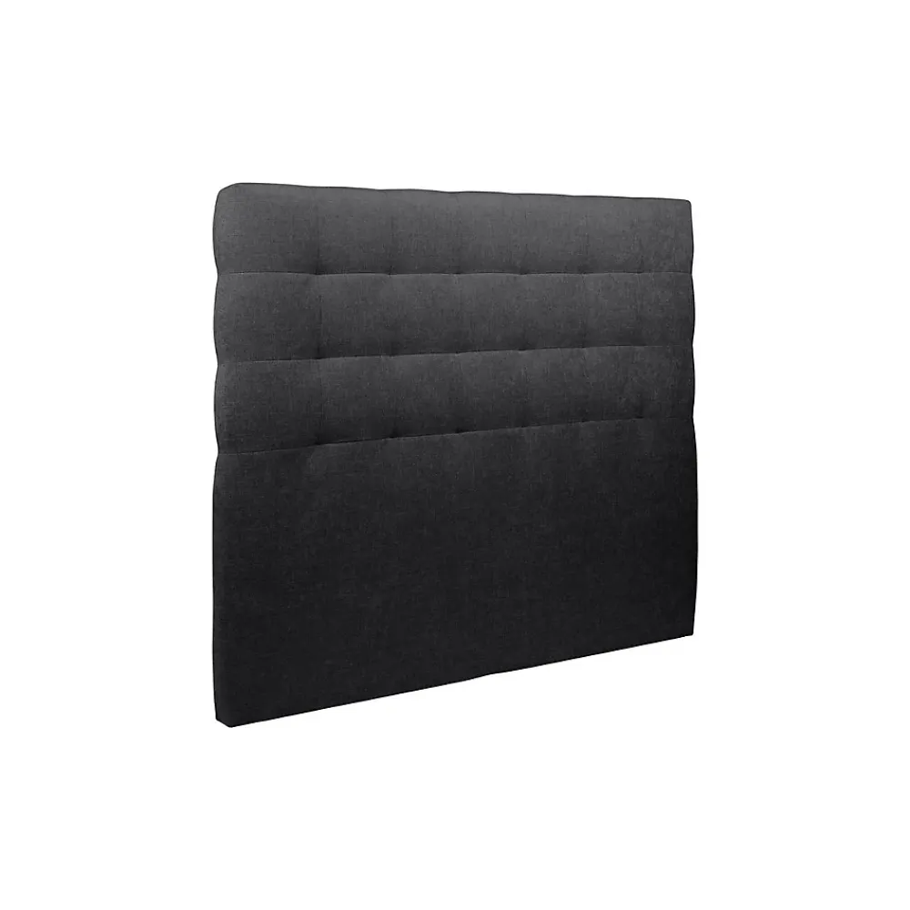 Sommeil De Plomb Lit avec tête de lit capitonnée tissu et sommier tapissier - Lit en bois massif* Lit Double