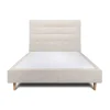 Lit avec tête de lit capitonnée tissu et sommier tapissier - Lit en bois massif>Sommeil De Plomb New