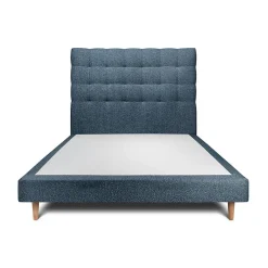 Lit avec tête de lit capitonnée et sommier tapissier - Lit en bois massif>Sommeil De Plomb Clearance