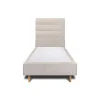 Lit avec tête de lit capitonnée tissu et sommier tapissier - Lit en bois massif>Sommeil De Plomb Outlet