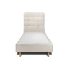 Lit avec tête de lit capitonnée et sommier tapissier - Lit en bois massif>Sommeil De Plomb Clearance