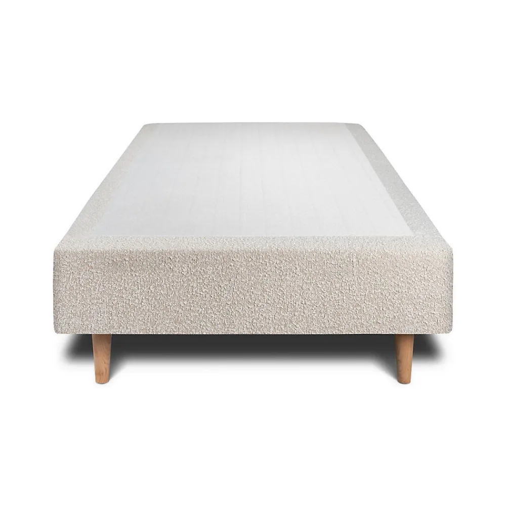 Lit avec tête de lit capitonnée et sommier tapissier - Lit en bois massif>Sommeil De Plomb Clearance