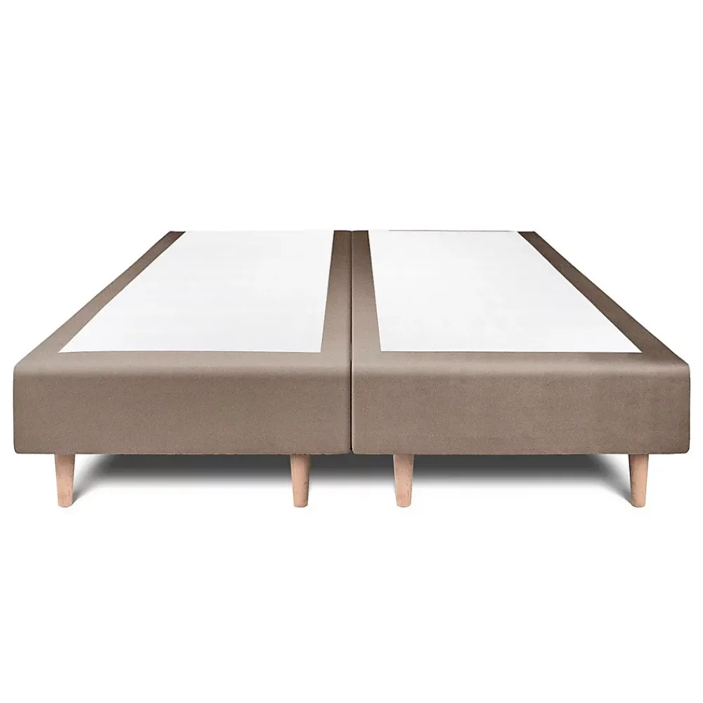Sommeil De Plomb Lit avec tête de lit capitonnée velours et sommier - Lit en bois massif* Lit Double