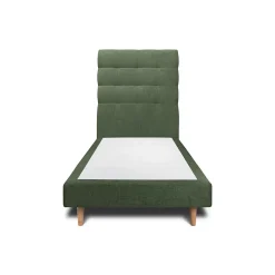 Sommeil De Plomb Lit avec tête de lit capitonnée tissu et sommier tapissier - Lit en bois massif* Lit Simple