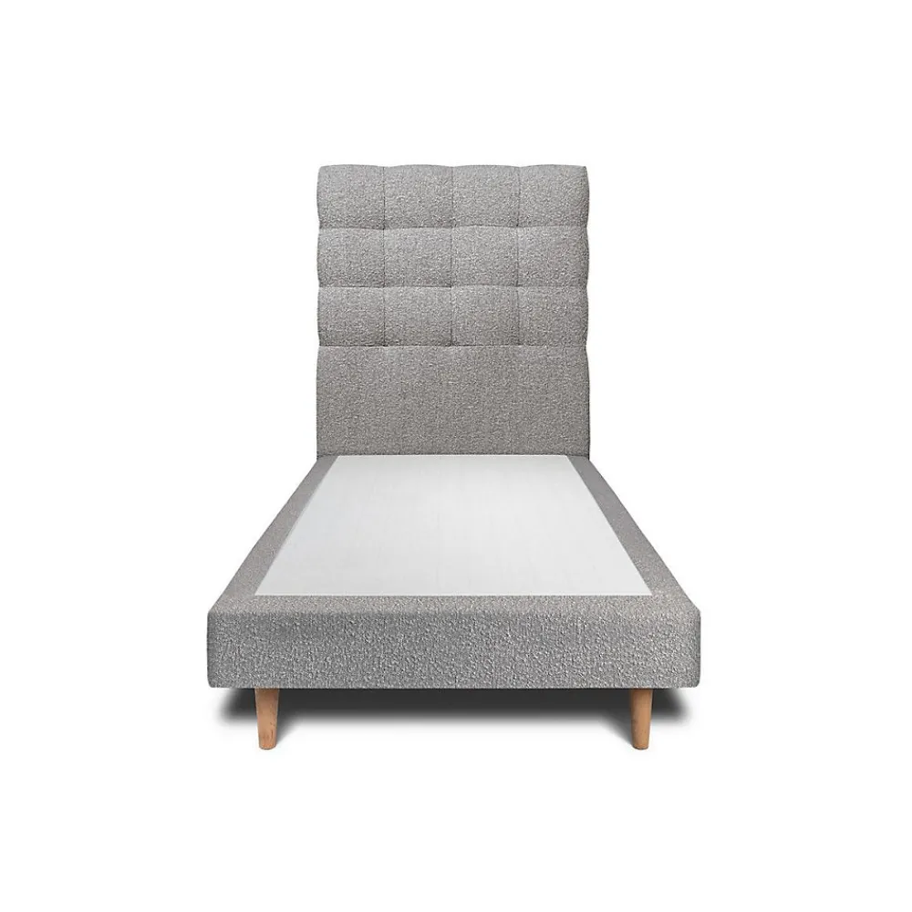 Sommeil De Plomb Lit avec tête de lit capitonnée et sommier tapissier - Lit en bois massif* Lit Simple