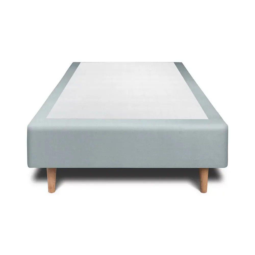 Sommeil De Plomb Lit avec tête de lit capitonnée velours et sommier - Lit en bois massif* Lit Simple