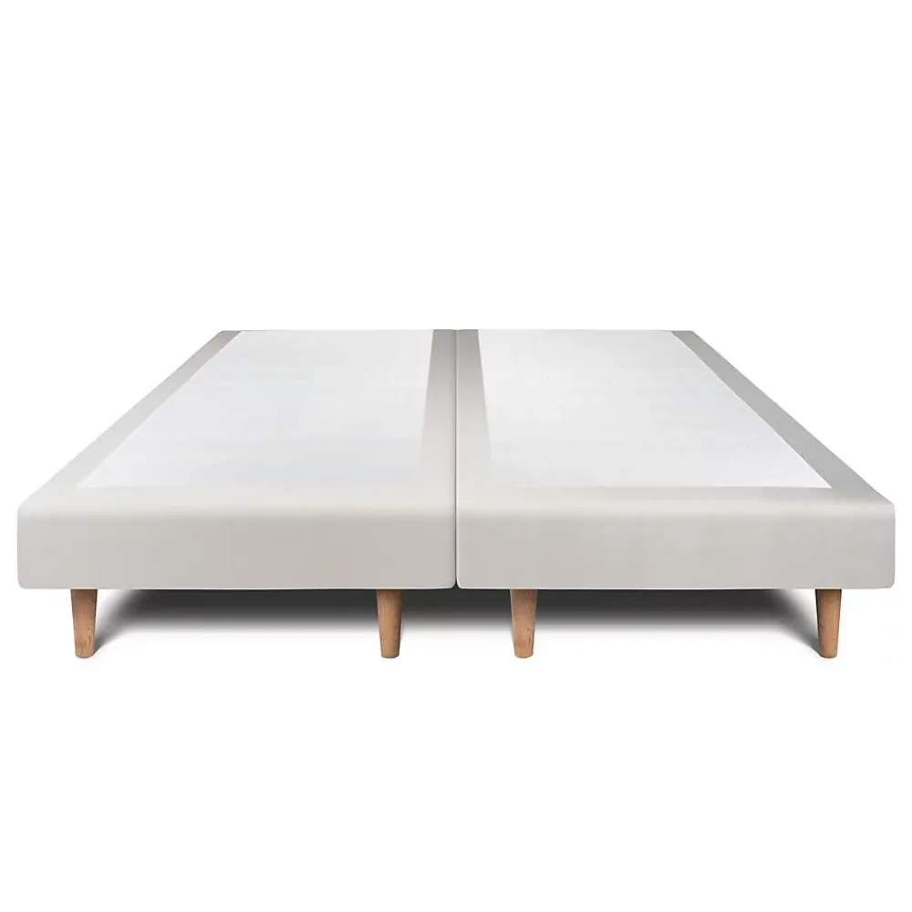 Sommeil De Plomb Lit avec tête de lit capitonnée velours et sommier - Lit en bois massif* Lit Double