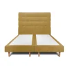 Lit avec tête de lit capitonnée tissu et sommier tapissier - Lit en bois massif>Sommeil De Plomb Best