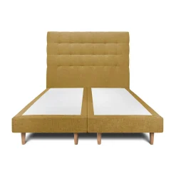 Lit avec tête de lit capitonnée tissu et sommier tapissier - Lit en bois massif>Sommeil De Plomb Best