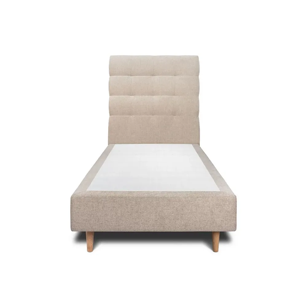 Sommeil De Plomb Lit avec tête de lit capitonnée tissu et sommier tapissier - Lit en bois massif* Lit Simple