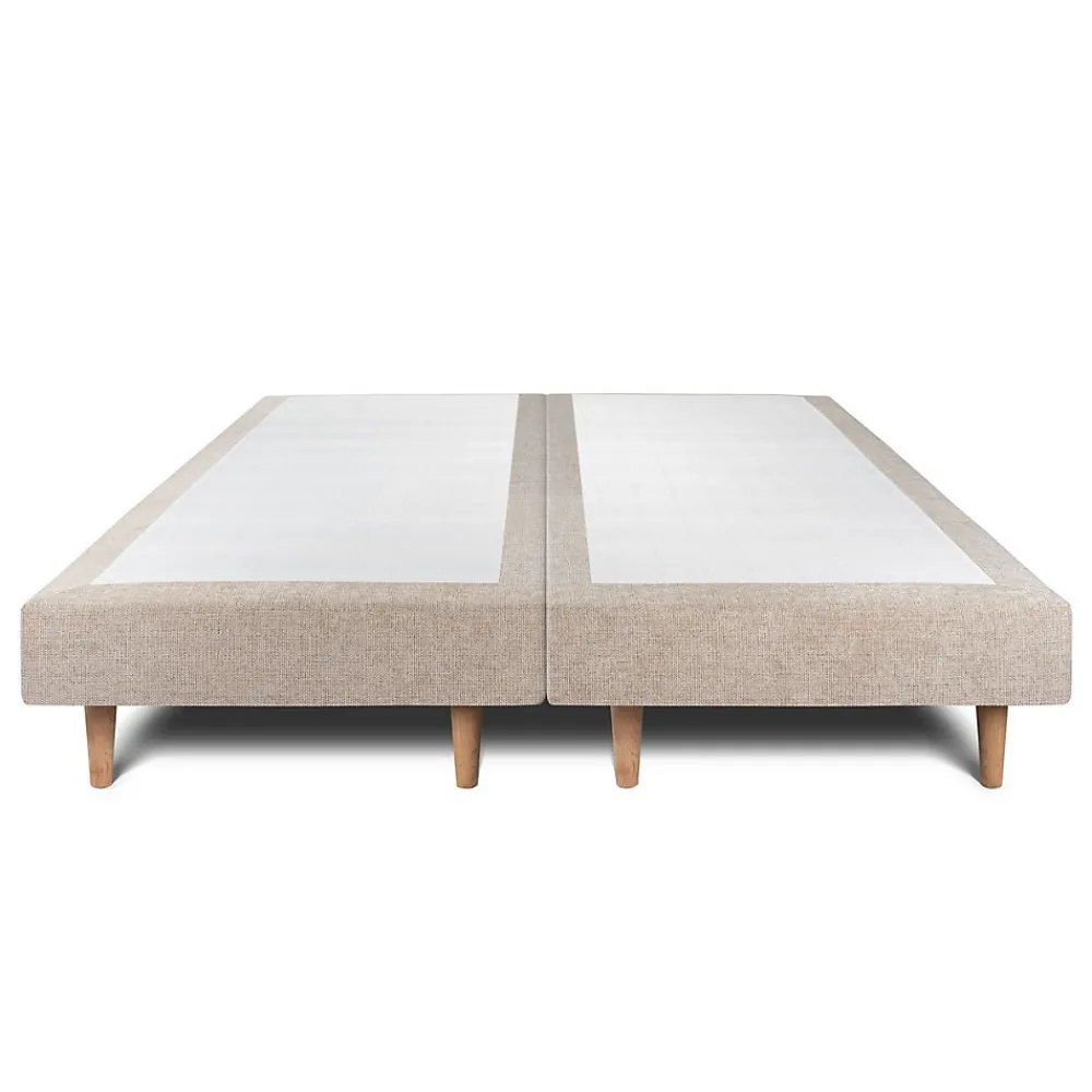 Lit avec tête de lit capitonnée tissu et sommier tapissier - Lit en bois massif>Sommeil De Plomb Best