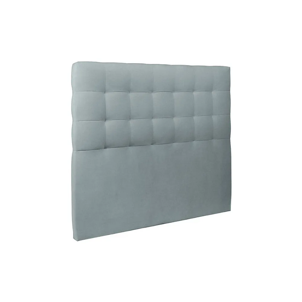 Lit avec tête de lit capitonnée velours et sommier - Lit en bois massif>Sommeil De Plomb Outlet