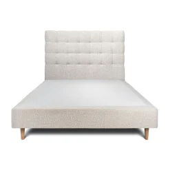 Sommeil De Plomb Lit avec tête de lit capitonnée et sommier tapissier - Lit en bois massif* Lit Simple